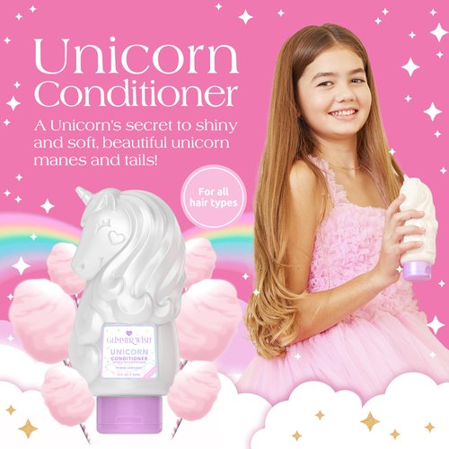 Glimmer Wish Unicorn Kids Conditioner, Paraben and Sulfate Free Conditioner for Strong and Smooth Hair, Kids Hair Care, Cotton Candy Scent, 12 Fl Oz