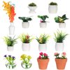 IMIKEYA Miniature Dollhouse Plant Flowers: 15pcs Mini Dollhouse Potted Plants Artificial Tiny Plants Fake Greenery Ornament Potted Plant Flower Model Micro Landscape Dollhouse Furniture Decor