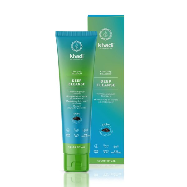 KHADI DEEP CLEANSE Ayurvedic Clarifying Shampoo | 5 oz | Intensive clarifying deep cleansing of hair and scalp | 100% natural, silicone, sulfate & paraben-free | Certified natural cosmetics