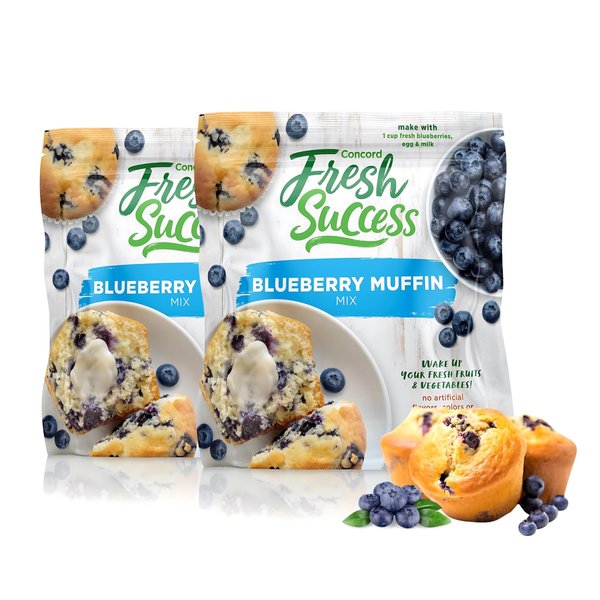 Concord Foods Blueberry Muffin Mix: Homemade Delights in Minutes - Delicious with Natural Flavors, No Preservatives Added, Perfect for a Wholesome Family Treat! (Pack of 2)