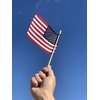TUTARE 50 American Flags on Stick - Handheld Spearhead US Flag for 4th of July, Memorial Day Event Decorations - Patriotic Decor for Indoors & Yard - Wooden Stick, Cotton Fabric - (4"X6" - 144 Pack)