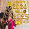 New Years Eve Party Supplies 2025,2025Happy New Year Decorations,Gold Goodbye 2024 Hello 2025 Banner for 2025 New Years Decorations,Happy New Year Sign for 2025 Decorations