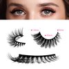 7 Pairs Natural False Eyelashes,Reusable Mink Cat Eye Lashes Fluffy Volume Strip Lashes Natural Look Extensions Thick Volume Lashes Long Eyelashes,Easy to Wear and Remove (Dense)