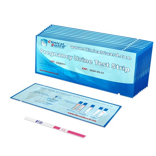Clinical Guard 10 Pregnancy Tests Strips - Sensitive & Accurate Measurement Within 5 mins - Early Detection Pregnancy Test Strip - Easy to Use for Home Tests - HCG Test Strip Kit