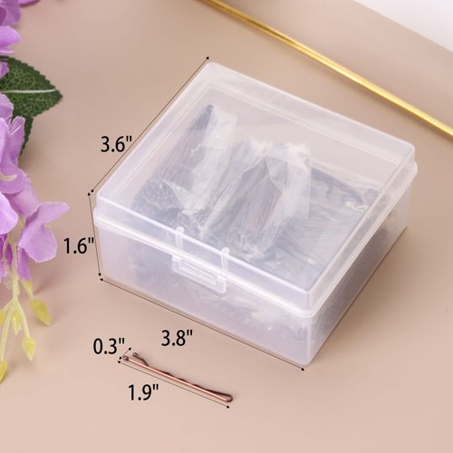 Tbestmax 800 Pcs Hair Bobby Pins, 2 Inch Brown Hairpins with Box for Women Lady Girls Kids, Invisible Wave Hairgrip Barrette Hair Clip Bulk Hair Accessories