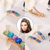 LOVESUMMER 2pieces/pack colorful acrylic rhinestones Hair Barrettes Medium French Snap Automatic Acrylic Hair Clips Rectangle Hair Clips for Women Girls Hair Accessories (style A 2pcs)