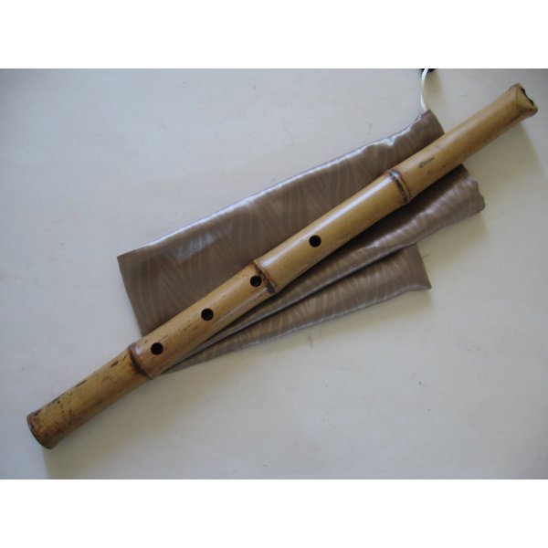 1.8 Pentatonic Shakuhachi w/o. Root End 5 Holes -- KINKO voicing hole w. buffalo Horn Flake inlet - Traditional Zen Instrument