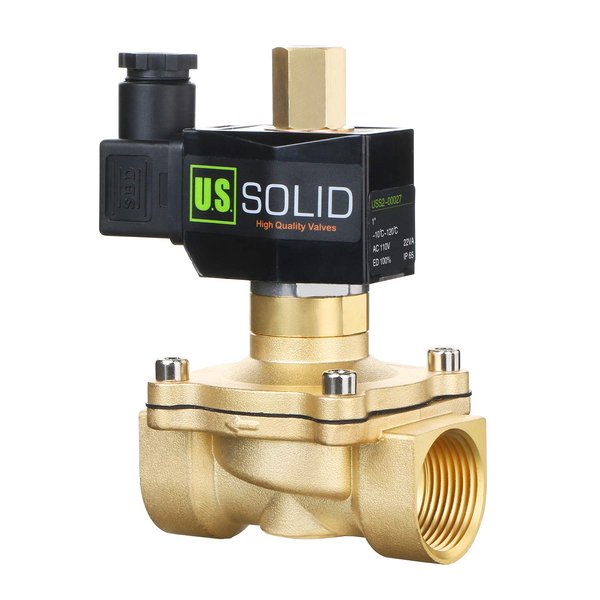 1" Brass Electric Solenoid Valve 12V DC NPT Normally Open Air Gas Non-potable Water Viton