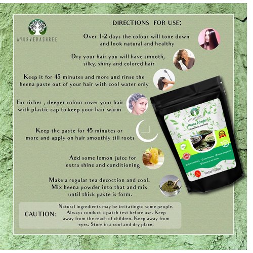 AYURVEDASHREE Natural & Pure Henna Powder (Lawsonia Inermis) 50 Gm | Red Henna Hair Color | Triple Sifted | No Chemical or Additives | Henna Powder For Hair | Henna Hair Color