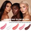 Cream Blush Stick, Natural Glow Finish Looking, Hydrating Lightweight Shiny Blush Cream, Long Wearing Blendable Blush for Cheeks & Lips (#5 Berry, 1 PC)