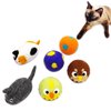 Cat Toy Balls 100% Wool Handmade Soft and Durable Bird Mouse Variety Pack 6 Pcs for Indoor Cats Kitten Entertainment Chase Hunting Exercise Cat Kicker Hide and Seek Mousing Catching Game (B)
