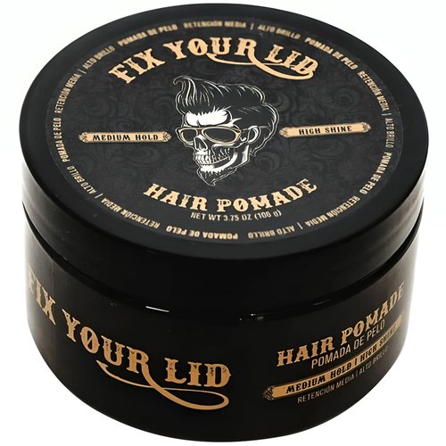 Fix Your Lid Hair Pomade for Men - Water Based Pomade with Medium Hold and High Shine - Match all Mens Hair Types & Styles - Easy To Wash Out - 3.75 Oz