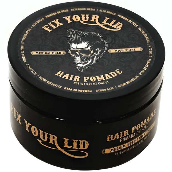Fix Your Lid Hair Pomade for Men - Water Based Pomade with Medium Hold and High Shine - Match all Mens Hair Types & Styles - Easy To Wash Out - 3.75 Oz