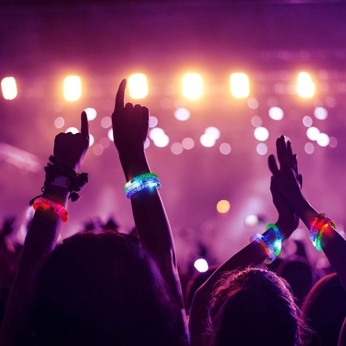 24 Pack Glow In The Dark LED Bracelets Easter Basket Stuffers Party Favors for Kids Party Supplies Flashing Light Up Bracelet Glow Sticks Party Toys Neon Party Accessory Concert Birthday Party Games