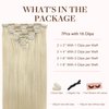 GOO GOO Clip in Hair Extensions Real Human Hair, 14inch 120g 7Pcs, 60A Platinum Blonde, Remy Human Hair Extensions Clip ins for Women, Natural Human Hair