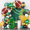 7pcs Football Balloons, Football Birthday Number Mylar Foil Balloon, Football Sport Them Party Supplies Football 3rd Birthday Decorations (3rd)