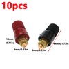 Antrader 10Pcs Copper Battery Terminal Studs M6 6mm Remote Battery Binding Post Junction Post Block Terminal Kit (Red and Black)