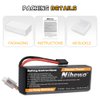 Nihewo 2Packs 2S Lipo Battery 7.4V 6500mAh RC Lipo Battery Pack 90C Hard Case with Tr Plug + EC5 Adapter Compatible with Arrma Axial 1/8 and 1/10 RC Truck Vehicles Car Truggy Buggy Racing Models