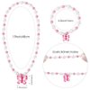Msnailfly Butterfly Stretch Necklace Little Girl Toddler Necklace Bracelet Set, Little Princess Jewelry Kids Play Necklaces Butterfly Rings for Kids (B)