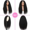 DMS V Part Wig Human Hair Wigs for Black Women Kinky Straight V Part Wig 12A Virgin Hair No Lace Upgrade U Part Human Hair Wigs Full Head Clip in Half Wig V Shape Wigs (16inch)