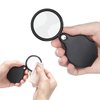 TEOYALL 10X Small Magnifying Glass, 2 PCS Mini Pocket Magnifier Folding Magnify Glass with Rotating Protective Holster