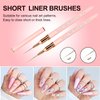 MEKK Liner Brush for Nails Gel 5PCS Nail Art Brushes Sizes 7/9/12/15/20mm for Nail Polish Painting Design Nail Art Brush with Metal Handle Pink Nail Brushes for Nail Art