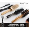 Bossman THE CLAW Round Hair Brush Cleaner Tool 3 Inch - Cleans Boar Bristle, Wave or Plastic Brushes and Combs - Black Hairbrush Cleaning Rake - Cat Brush & Dog Brush Cleaner