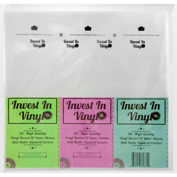 50 LP Inner Sleeves Anti Static Square Vinyl Record Sleeves 33 RPM 12" Provide Your LP Collection with The Proper Protection - Invest In Vinyl