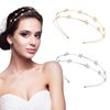 WLLHYF 2 Pieces Star Headbands for Women Girls Star Rhinestone Hair Hoop Pearl Headwear Wedding Headpiece for Bride Hair Bands Accessories (double layer gold/double layer silver)