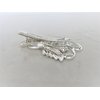 Small silver flower leaf hair barrette alligator clip bridal clip bridal
