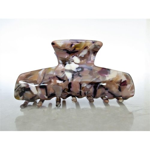 Black white brown beige taupe purple marbled hair claw clip
