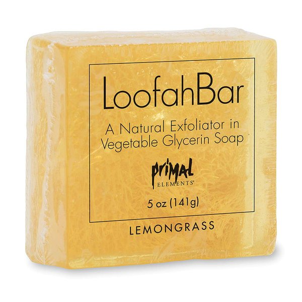 Primal Elements Lemongrass Loofah Bar Soap, 5 Ounce
