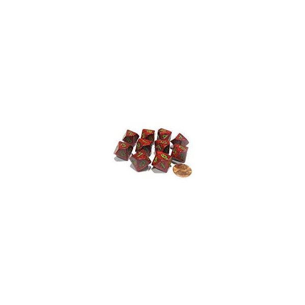 Chessex Dice Sets: Strawberry Speckled - Ten Sided Die d10 Set (10)