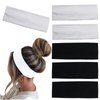 MLMOMVME 6 Pcs Black White Headbands for Women Hair Cotton Headband Non-slip Stretchy Elastic Head Wrap Holder Hair Accessories