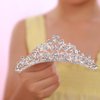 JWICOS Girls Silver Comb Small Rhinestone Comb Mini Crystal Hair Comb Headband Flowers Girls Comb Headpiece for Women and Girls