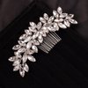 Teyglen Simple Full Rhinestones Bride Wedding Hair Comb Crystal Hair Pieces Luxurious Hair Accessories for Bride Bridal Side Hair Combs for Women Bride Girls (Silver)