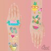 Ovasorve Summer Pool Party Temporary Tattoos for Kids, 44 Glitter Styles Hawaiian Luau Themed Tattoos, Tropical Beach Party Favors, Birthday Party Supplies