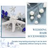 Kesvb Starfish Wedding Hair Vine Blue Crystal Bridal Headpiece Beach Wedding Hair Accessories for Women and Girls