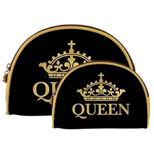African American Expressions - Mothers Day Gifts for Mom, Set of 2 Makeup Bags, Queen Cosmetic Duo, 9 x 6.5/7.5 x 5 Inches, COS-10
