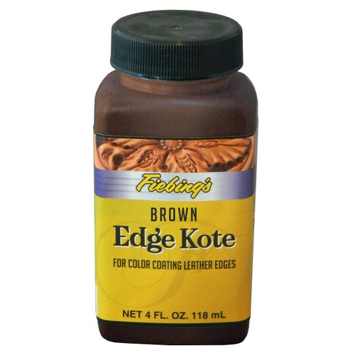 Fiebing's Edge Kote Brown Leather Paint (4oz) - Leather Edge Paint for Shoes, Furniture, Purses, Couches - Flexible, Water Resistant, Semi Gloss Color Coating Leather Dye to Protect Natural Edges
