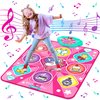 Kusntin Unicorn Dance Mat, Dance Mixer Rhythm Step Play Mat, Pink Dance Pad with LED Lights, Adjustable Volume, Built-in Music, 5 Game Modes, Xmas B-Day Gifts for 3-12 Years Old Girls Toys