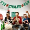 Fly Eagles Fly Banner - Football Birthday Decorations, Game Day Party Decorations, Go Eagles Banner, Eagles Party Decoration Supplies Green Glitter