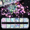 Holographic Mermaid Nail Art Glitter Iridescent Flakes JMEOWIO 12 Grids Gradient Bright Ice Slag Nail Sequins Paillettes Summer Nail Art Decoration
