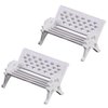 Miniature Park Bench Set, 2 Pcs White, Mini Garden Ornaments, Park Street Seats Bench Chairs Kit for Dollhouse Decor, Fairy Garden Decorations Furniture