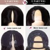V Part Wig Human Hair 180% Density Upgrade U Part Human Hair Wigs For Women Kinky Straight Human Hair Wig Full Head Clip In Half Wigs 18 Inch Yaki V Wigs Natural Color