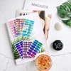 WOKOTO 12 Sheets Colorful Gradient Full Nail Polish Stickers False Nail Design Stickers Full Nail Wraps for Women Girls Macaron Colors Graffiti Nail Stickers for Nails Stick On Nail Polish Strips