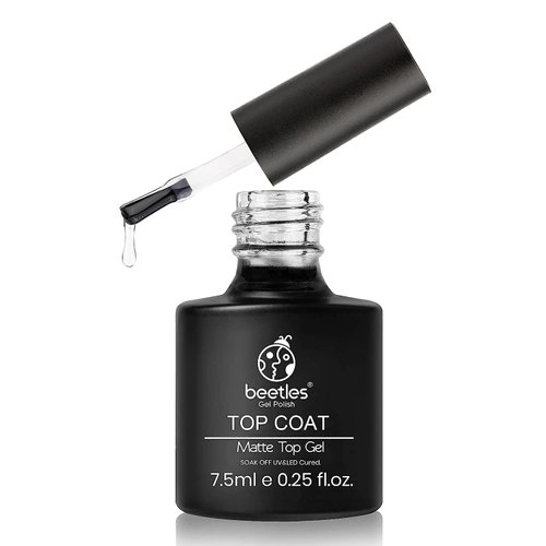 Beetles Gel No Wipe Matte Top Coat - Soak Off Nail Lamp Polish Matte Finish & Long Lasting Gift Set for Women