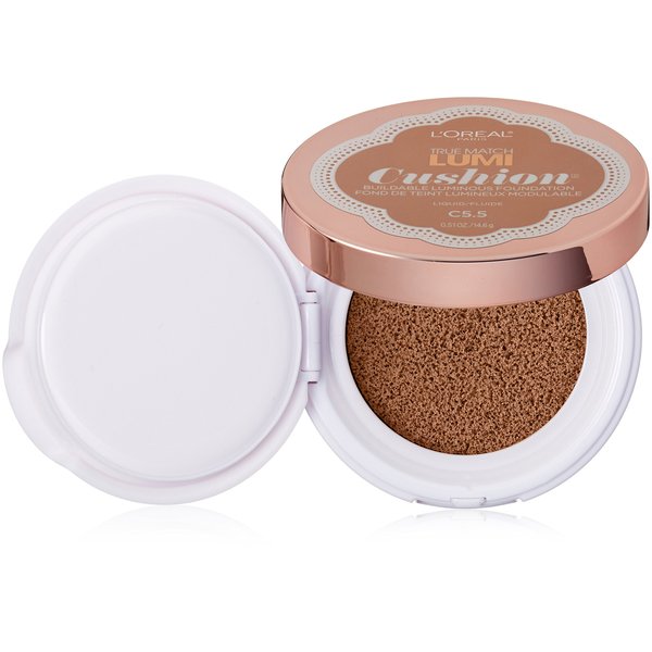 L'Oréal Paris True Match Lumi Cushion Foundation, C5.5 Natural Tan, 0.51 oz.