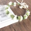 ccHuDE Bridal Flower Crowns Wedding Floral Crown Floral Garland Headband Flower Hair Wreath Flower Girl Headband Flower Prop Hair Wreath with Leaves White