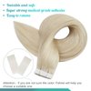 Fshine Tape in Hair Extensions Human Hair Color 60 Platinum Blonde Seamless Skin Weft Tape Ins Human Hair Extensions 20 Pcs Pu Tape in Hair Extension White Tape Adhesive in Extensions 50 Grams